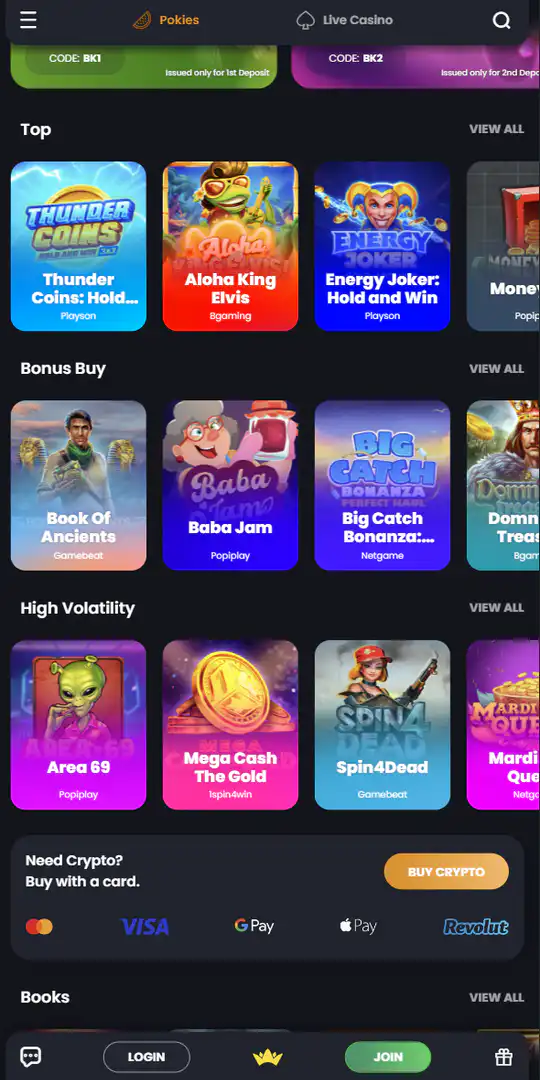 Screenshot of the application Bitkingz Casino 4