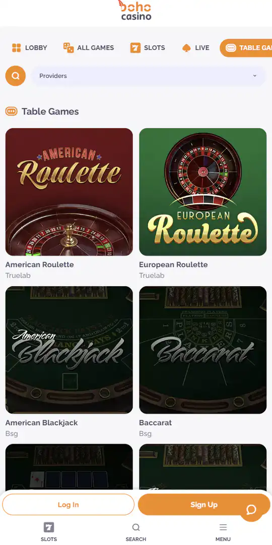 Screenshot of the application Bohocasino 4