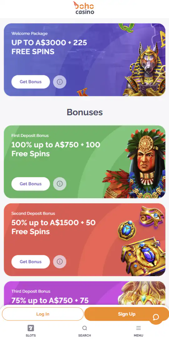 Screenshot of the application Bohocasino 7