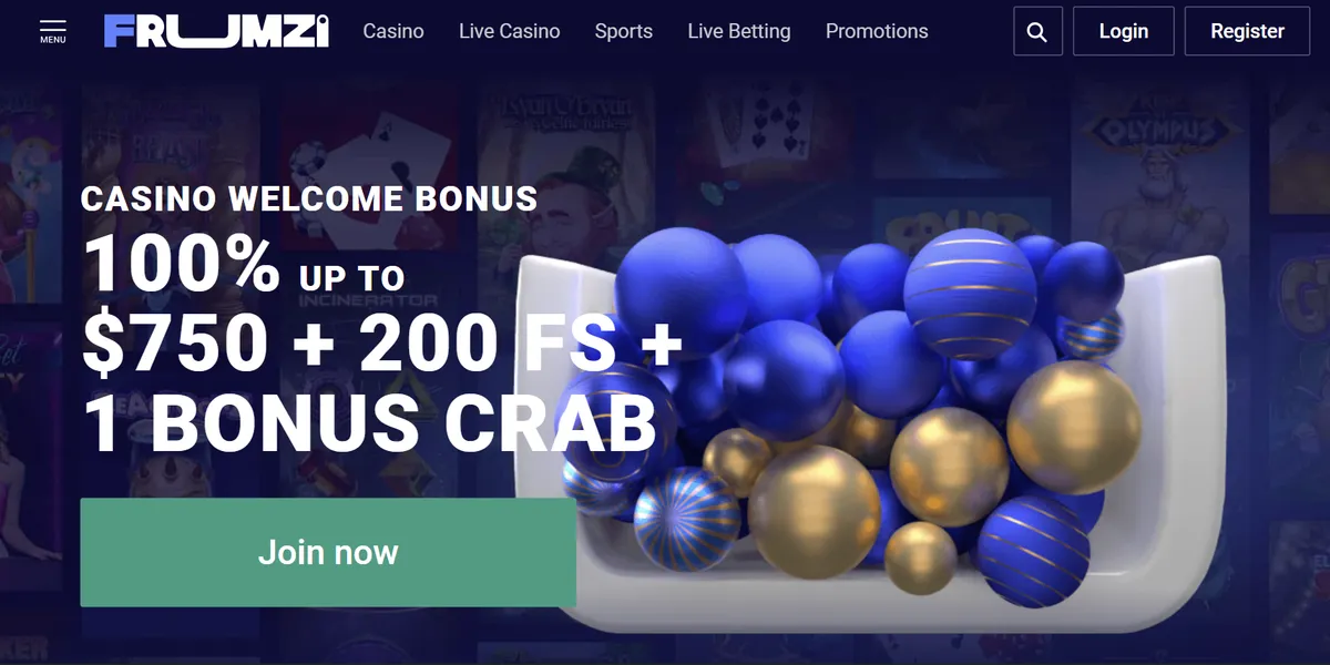 Application banner Frumzi Casino