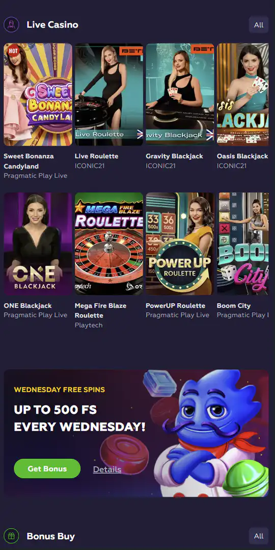 Screenshot of the application Playfina Casino 3