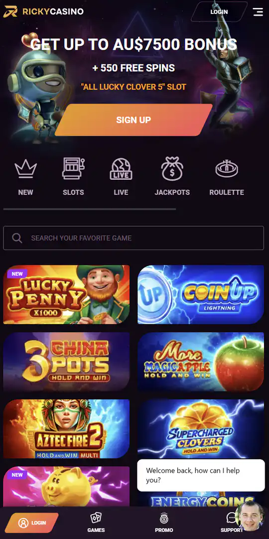 Screenshot of the application Ricky Casino 1