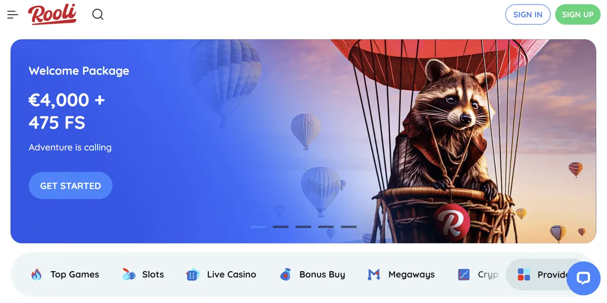 Application banner Rooli Casino