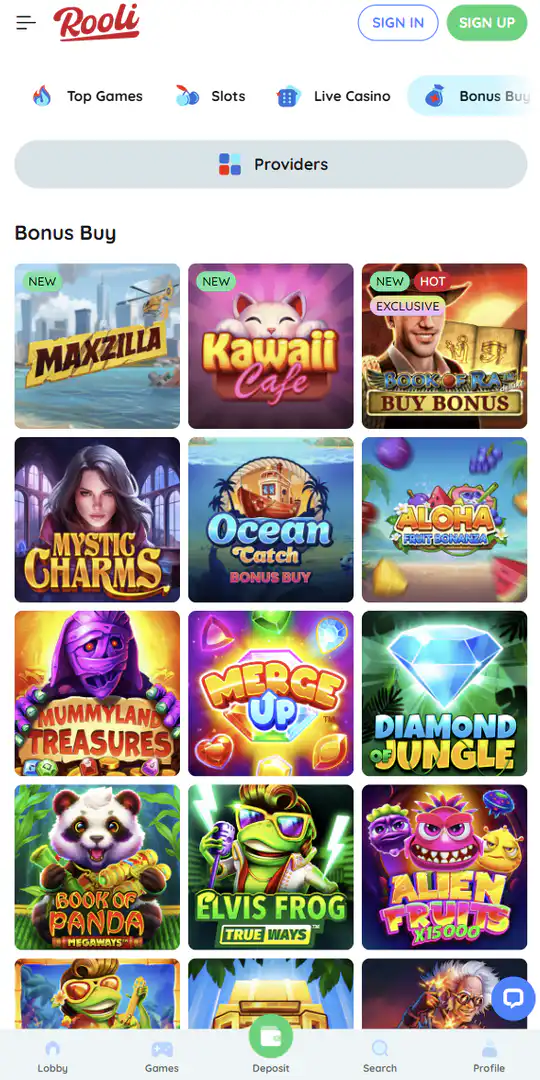 Screenshot of the application Rooli Casino 3