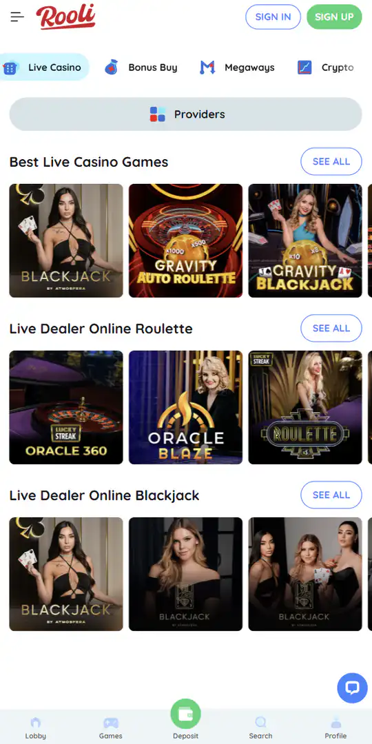 Screenshot of the application Rooli Casino 5