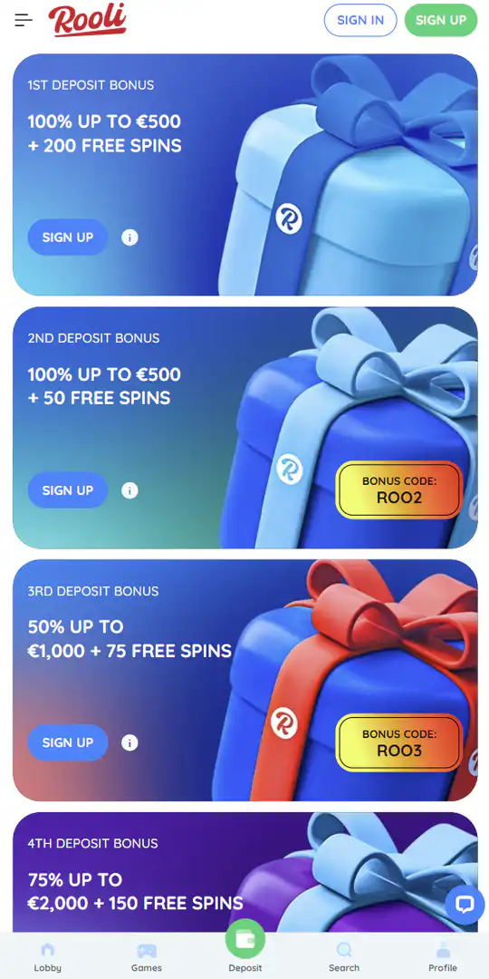 Screenshot of the application Rooli Casino 7