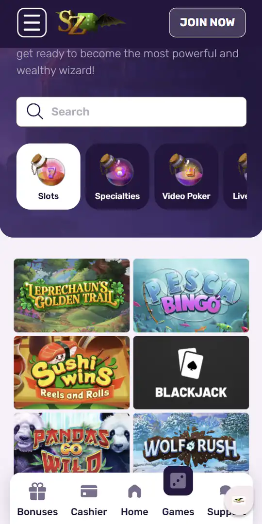 Screenshot of the application Shazam Casino 2