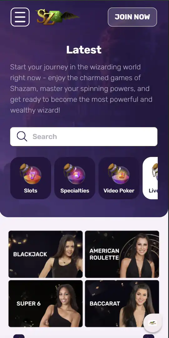 Screenshot of the application Shazam Casino 5